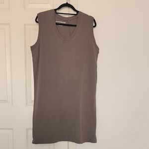 Norma Kamali Gray 100% Organic Sleeveless Dress Sz XL